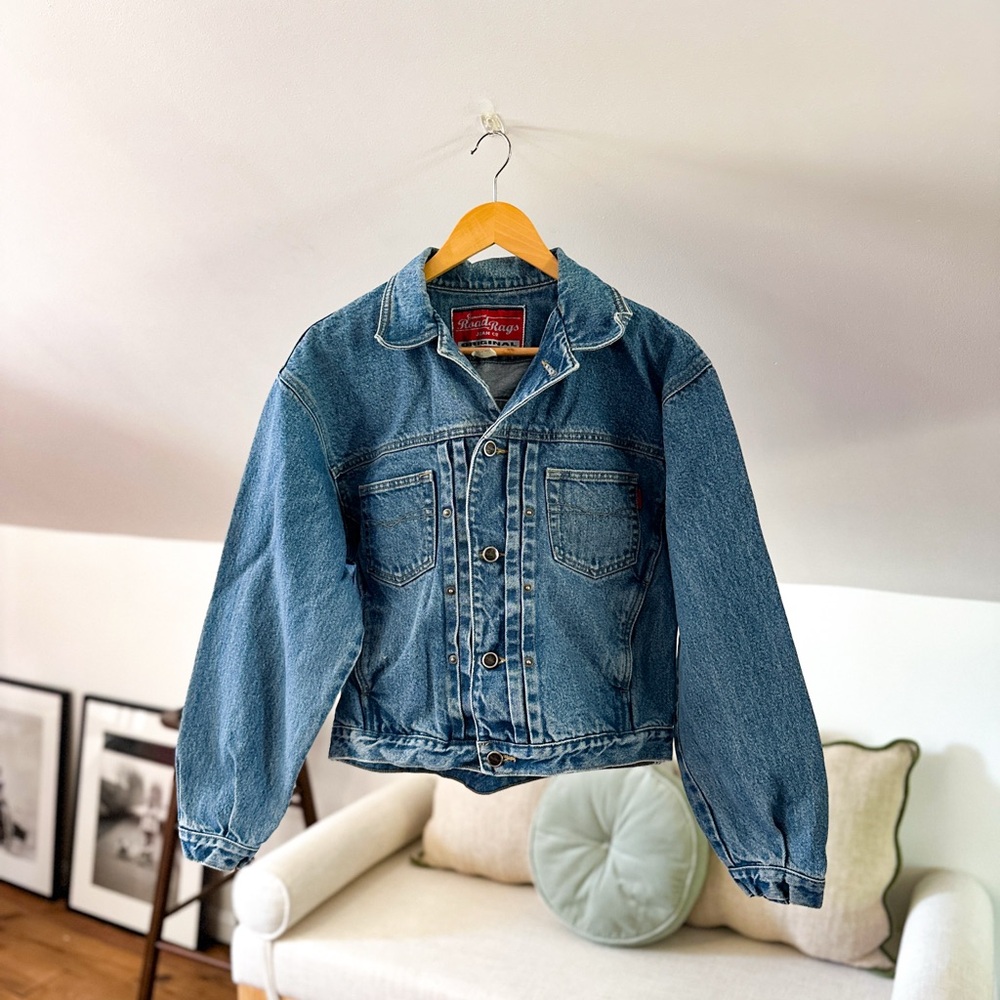 Vintage Road Rags Denim Jacket | 80s 90s Streetwear Oversized Jean Jacket